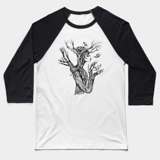 Tree Woman with Branch Arms Baseball T-Shirt